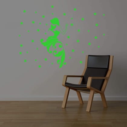 DreamKraft Glow in The Dark Kids Room Decor Radium Sticker (Green, 50 cm X 44 cm)