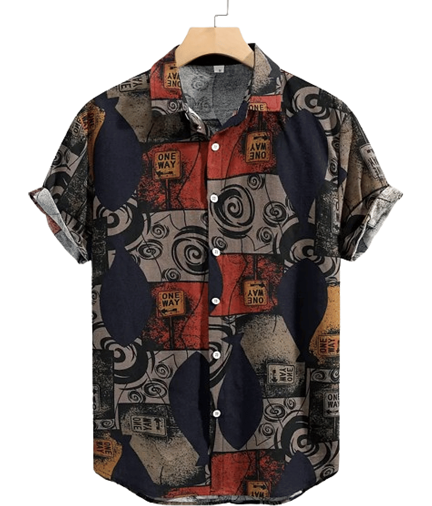 AAPSKA Rayon Flex Regular Fit Printed Half Sleeves Men's Casual Shirt - Blue ( Pack of 1 )