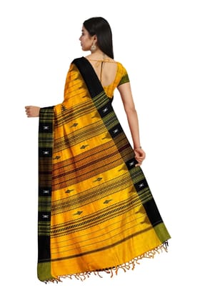 Natural Dye Haldi Kotpad Cotton Saree