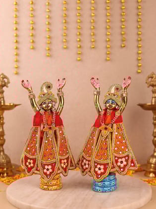 Madhur Leela Orange Dhoti Patka for Gaur Nitai-Without Shringar / 2 inch
