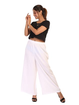 057RVR 4Cats Free Size Radiant Palazzo - White
