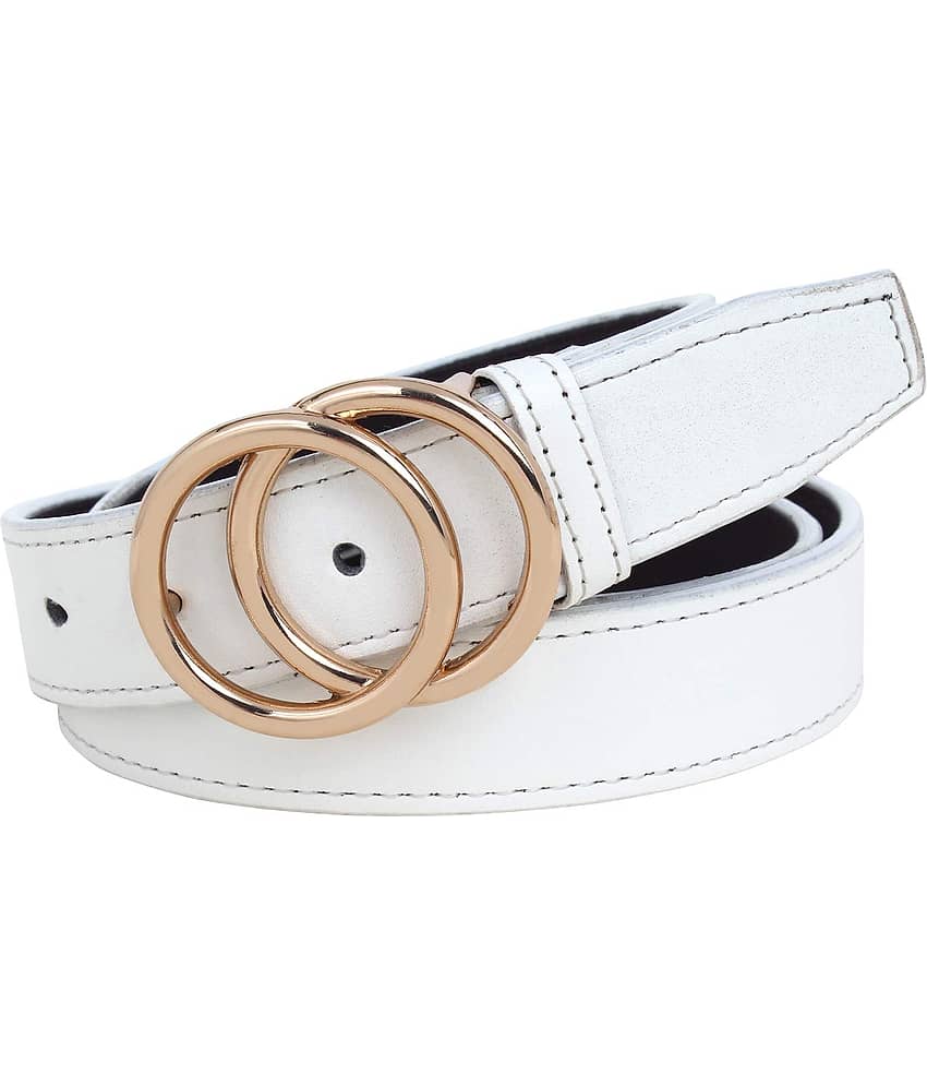 Zacharias White Faux Leather Casual Belt