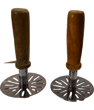 YESKART - Silver Stainless Steel Potato Masher ( Pack of 2 )