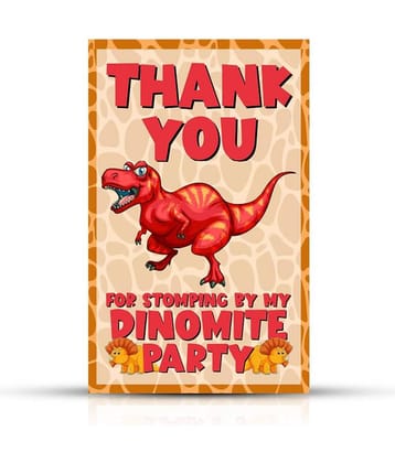 Zyozi Dinosaur Theme Thank You for Stomping by My D Party Tags for Birthday,Dinosaur Thank You Label Tags for Birthday, Bridal Shower, Wedding, Baby Shower, Thanksgiving Favor (Pack of 40)