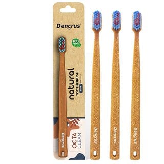 (Pack of 3) DENCRUS Octa Clean Eco-friendly Toothbrush Octagonal Head, Ultra-Soft Bristles, Anti-Bacterial