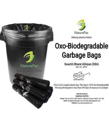 Naturepac Garbage Bags Biodegradable Premium Black Small Size 43 Cm X 51 Cm / 17x20 Inches, (180 Bags)