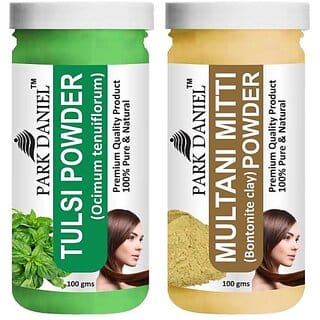 PARK DANIEL Pure & Natural Tulsi Powder & Multani Mitti Powder Combo Pack of 2 Bottles of 100 gm (200 gm ) (200 ml)