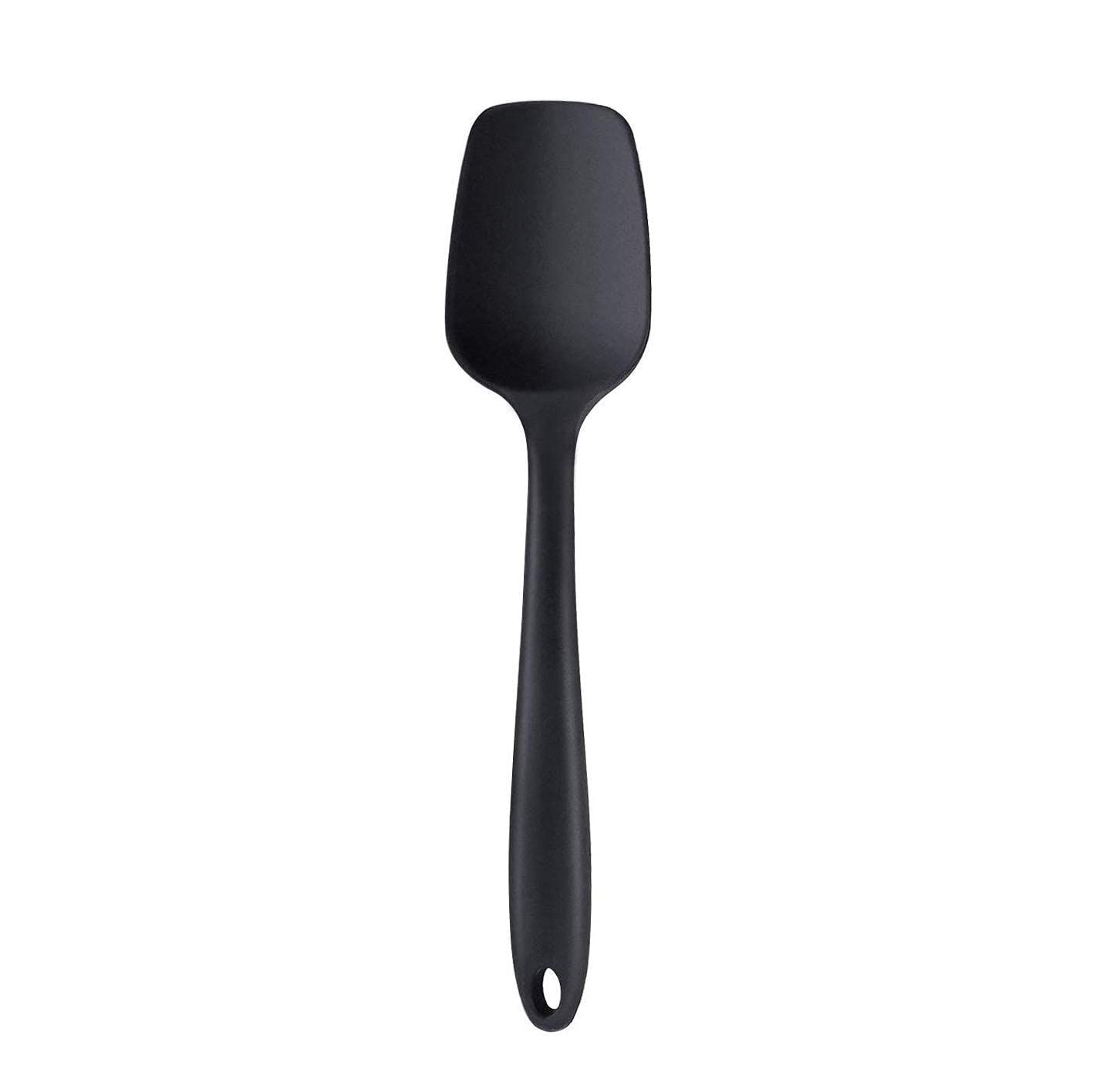Femora Premium Virgin Silicone Big Spatula with Grip Handle, Black, Set of 2