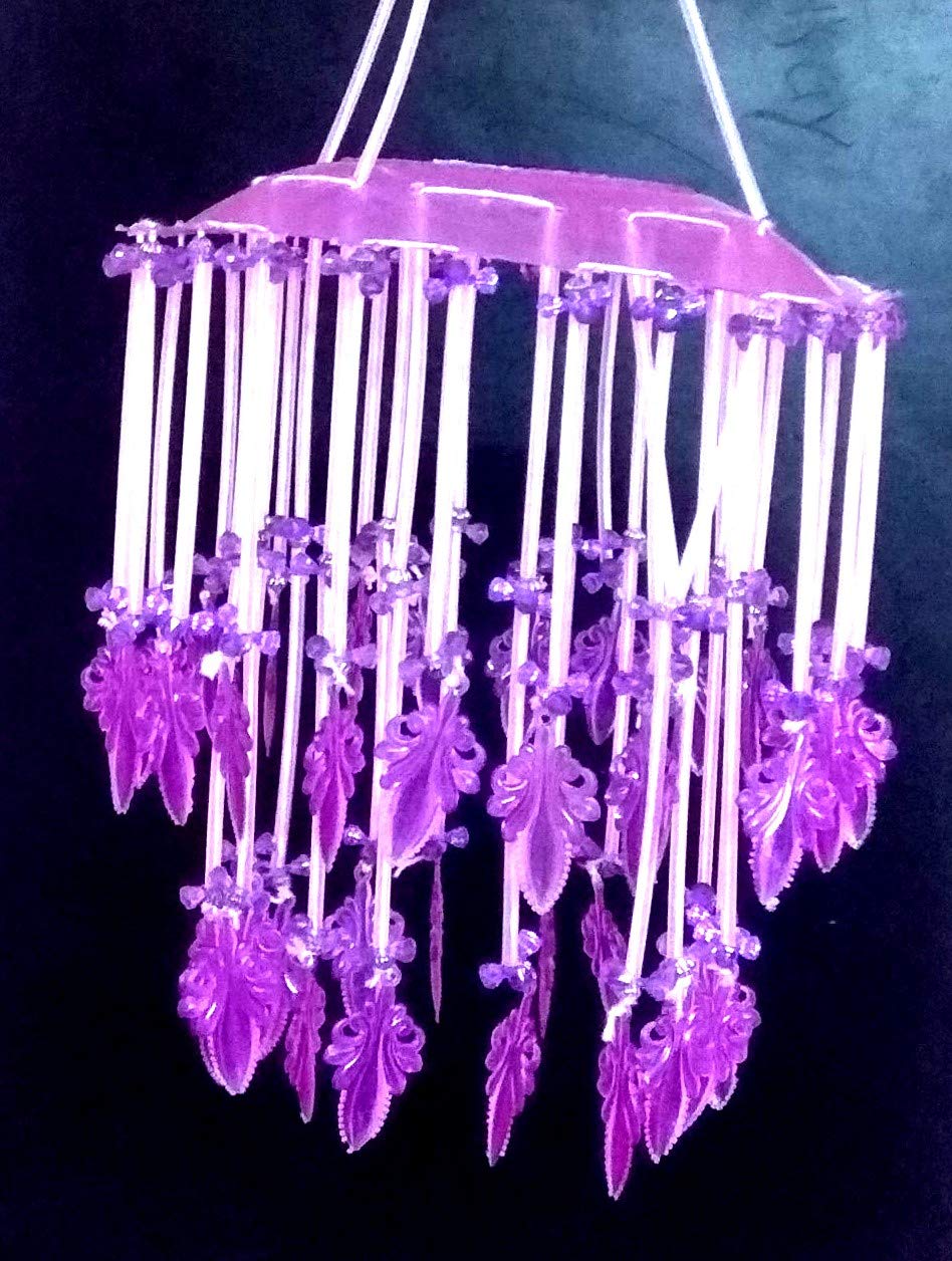 Nawani Purple Hanging Jhumar Craft Plastic Plate, Size - 7.5 Inch