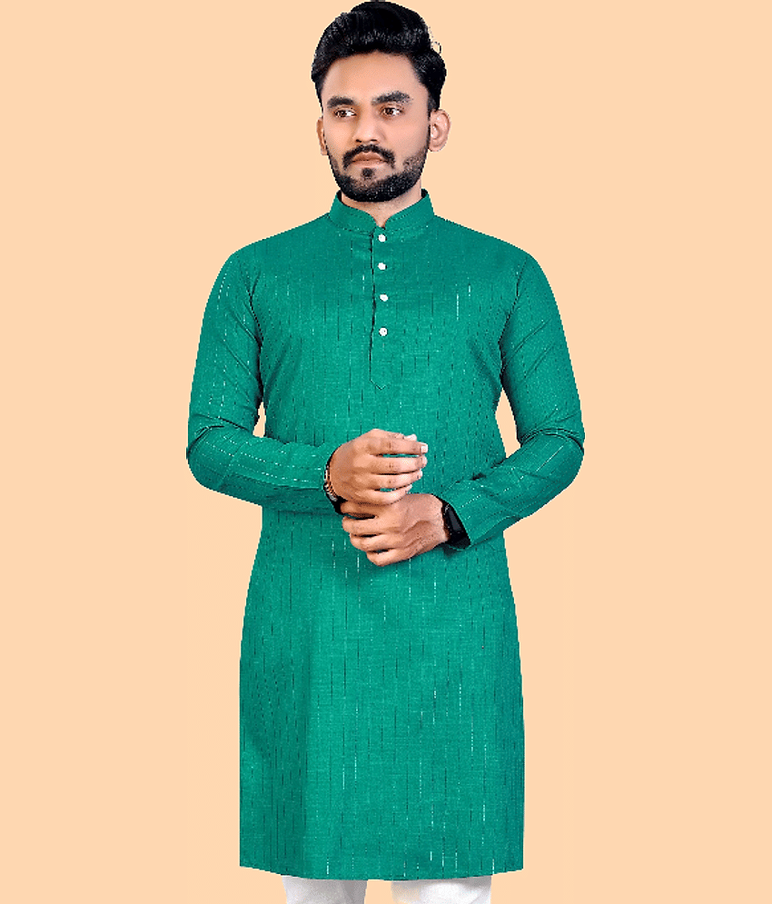 Balaji's - Grey Cotton Blend Men's Regular Kurta ( Pack of 1 )