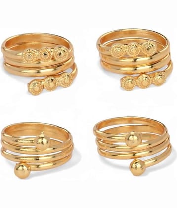 AanyaCentric Gold Toe Rings ( Pack of 2 )