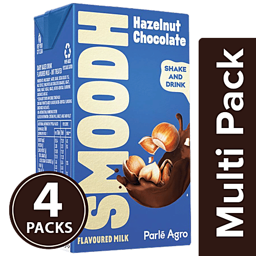 Smoodh Hazelnut Chocolate Milk - Rich Taste & Flavour, High In Calcium & Protein, 4x85 ml Multipack