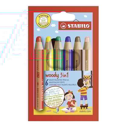 Stabilo | Woody 3 in 1 | Wallet Of 6Pcs
