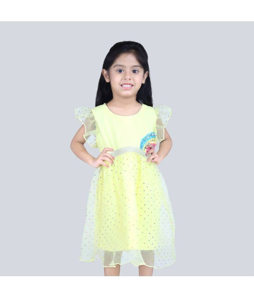 Kidzee Kingdom Cotton Frock For Girls ( Pack of 1 , Yellow )