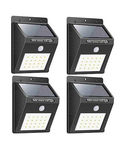 SMARTCAM 20LED Sunlight Control PIR Motion Sensor Solar Energy Street Light Yard Path Home Garden Solar Power lamp Wall Light (4PC)