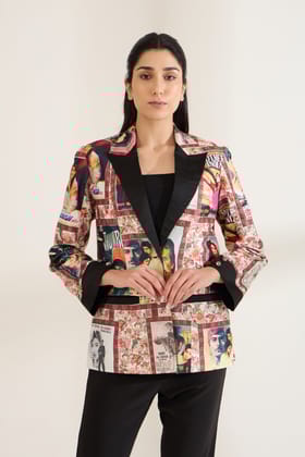 BOLLYWOOD NOSTALGIA FORMAL JACKET-BOLLYWOOD / TEXTURED POLYESTER / XXS
