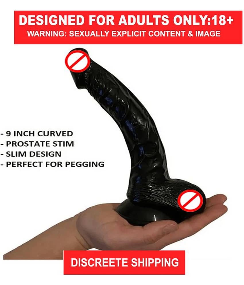 KNIGHTRIDERS Dildo Sex Toy 10 Inch C Shape *-spot/* SPOT Pleasure Unisex Suction Cup Dong Adult, girl sexy toy Suction Dildo(BLACK)