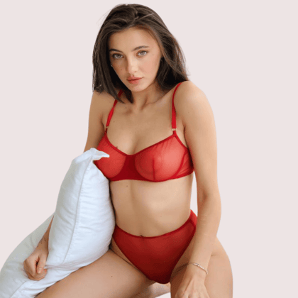 Scarlet Temptation See-Through Lingerie Set