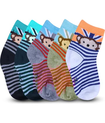 Dollar Multicolor Cotton Blend Boy's Ankle Length Socks ( Pack of 5 )