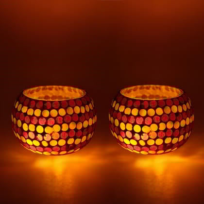 Mosaic T-light - Dotted Pattern - Set of 2