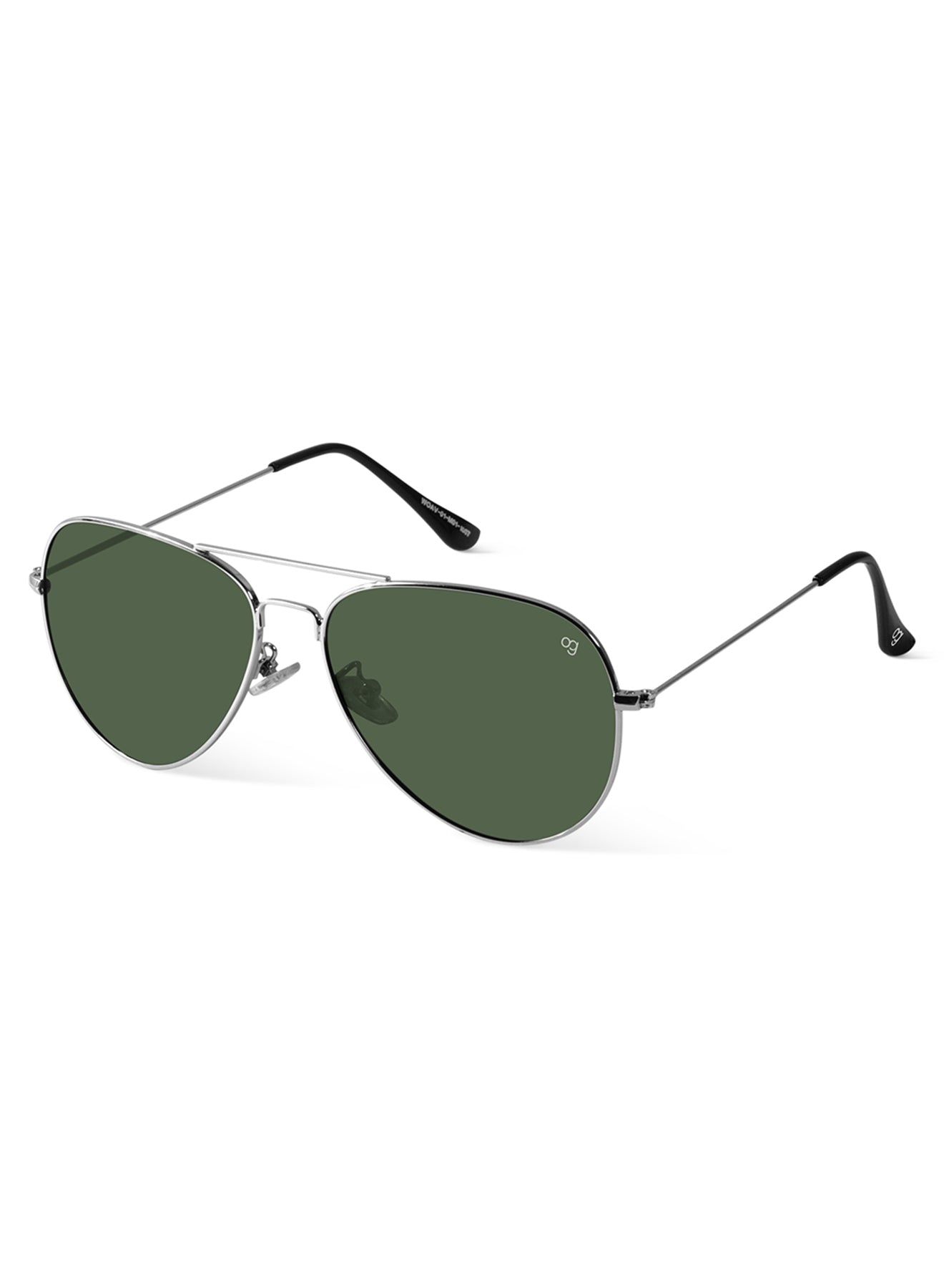 Shockpilot Green X Silver Aviator Polarized Sunglasses
