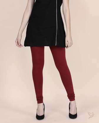 Cotton Churidar Legging - Mehandi Maroon-S / Mehandi Maroon