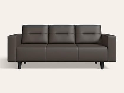 Vespera 3 Seater Synthetic Leather Sofa (3-Years Warranty, Solid Wood, Pebble and Black) Vespera 3 Seater Synthetic Leather Sofa (3-Years Warranty, Solid Wood, Pebble and Black)
