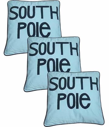 Hugs'n'Rugs Blue Cotton Cushion Covers - Set Of 3