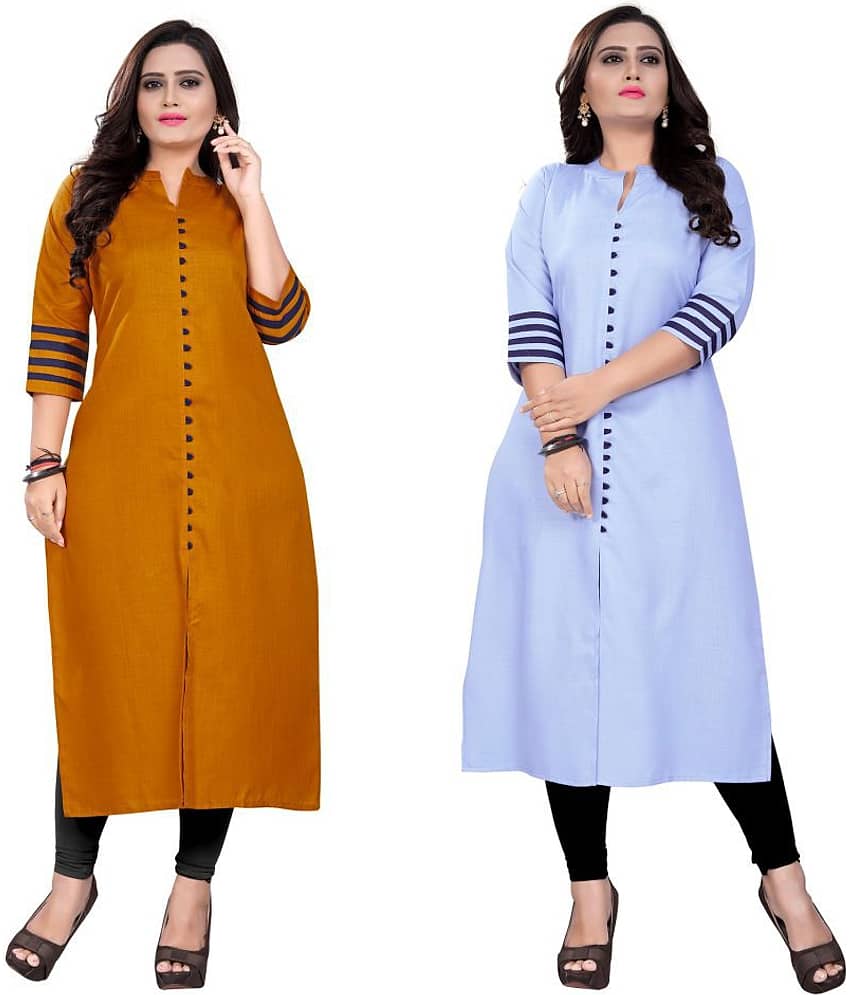 Shagun Multicolor Cotton Front Slit Kurti
