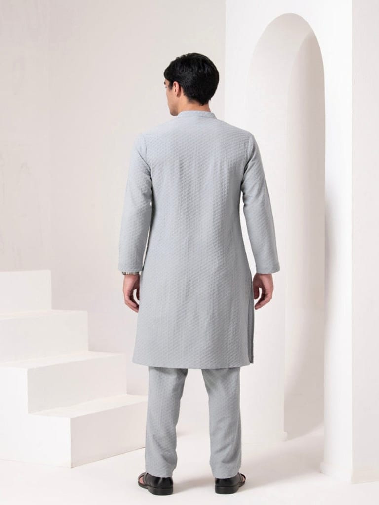 Tonal Emb Kurta Set