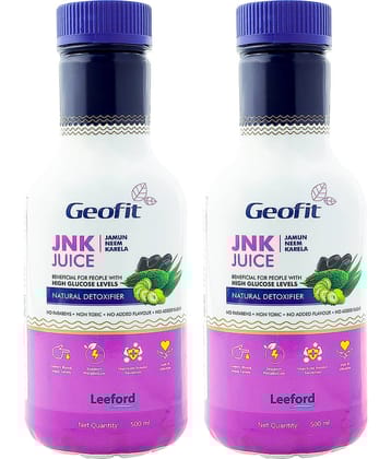 Geofit JNK Jamun, Neem & Karela juice - natural detoxifier, Pack of 2 (500ml Each)