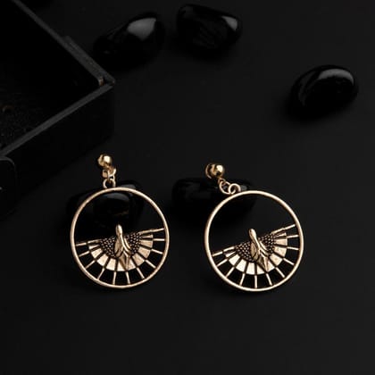 Silver / Gold Plated Circle Shaped Designed Antique Earring- AER 1491