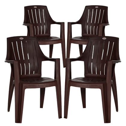 Supreme Furniture Turbo Super Plastic with-Arm Chair Suitable for Home, Office, Garden, Living Room, Cafeteria, Restaurant, Hotel, Resort, Indoor & Outdoor