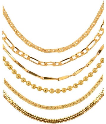 AanyaCentric Gold Plated Chains Combo ( Set of 6 )