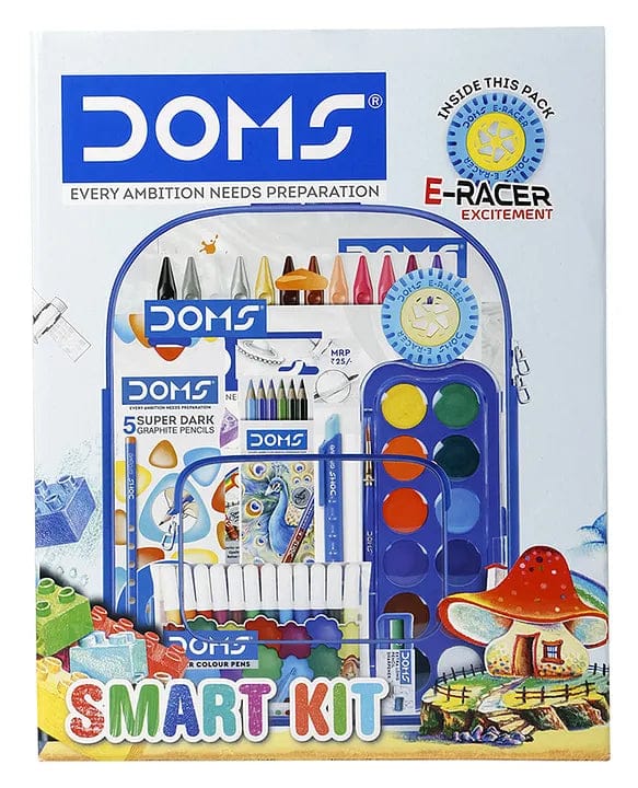 Doms Smart Kit | Comes With Transparent Zipper Bag | Perfect Value Pack | Kit For School Essentials | Gifting Range For Kids | Combination of 12 Stationery Items Visit the Doms Store