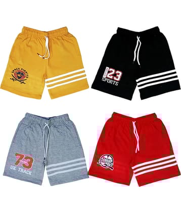atlans Pack of 4 Cotton Blend Shorts For Boys ( Yellow )
