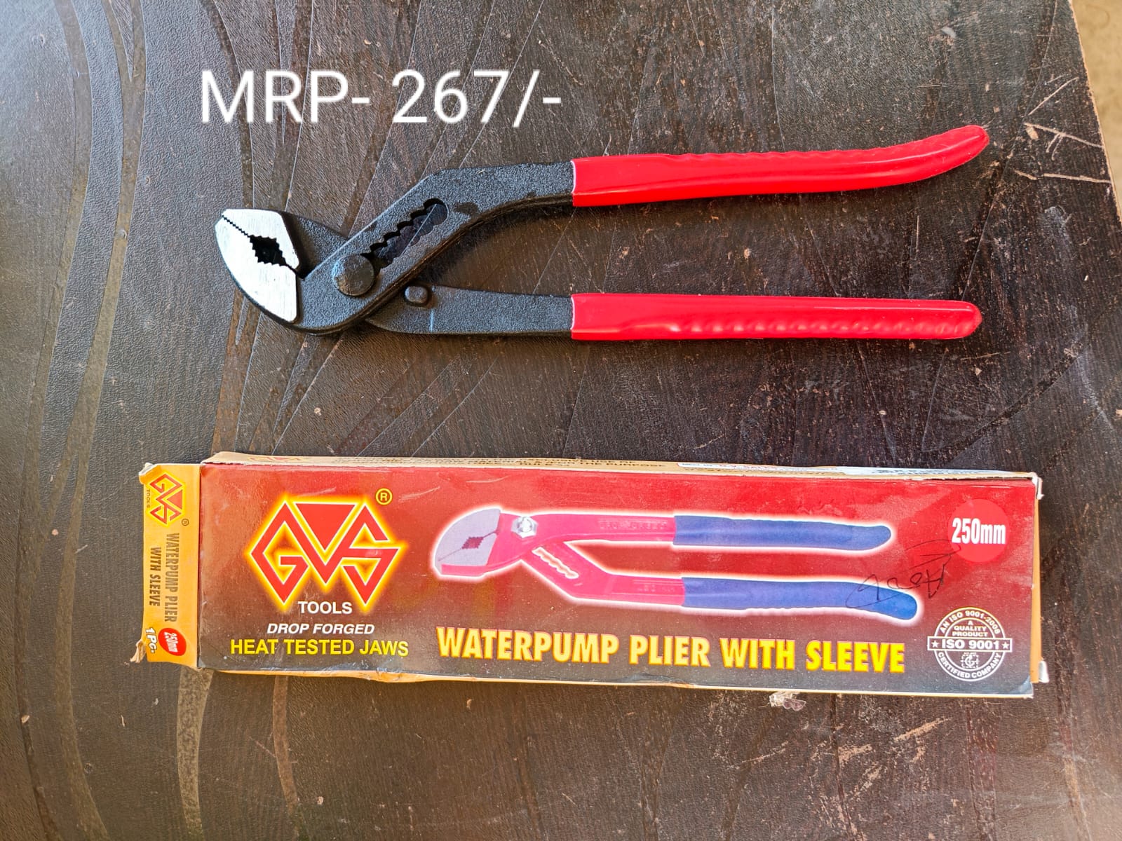 GVS Water Pump Plier with Sleeve  250 mm