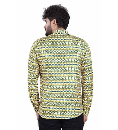 Men's Cotton Blended Printed Full Sleeve Shortkurta (Multicolor, XL)-PID53475