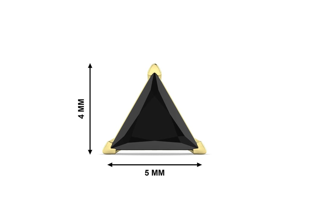 Black Triangle Solitaire Men's Ear Stud (1 Pc Only)