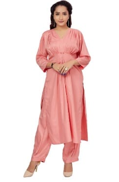 Coord Set (Peach - Pink Kurti and Pant) - 6XL - Fashion By Palak Jain