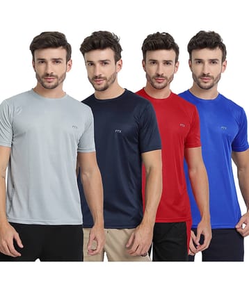 FTX Pack of 4 Polyester Regular Fit Men's T-Shirt ( Multicolor4 )