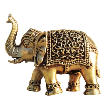 Brass Elephant (Haathi) Decorative Showpiece Statue, Height : 2.5 Inch (BSMAS1707 E)