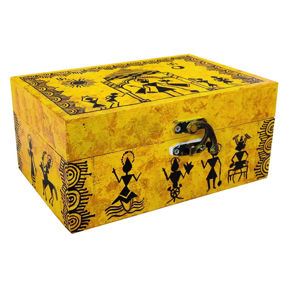 Warli Painting on MDF Box DIY Kit by Penkraft