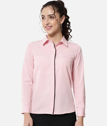 OTIRA Women Solid Poly Crepe Shirt ( Pink )