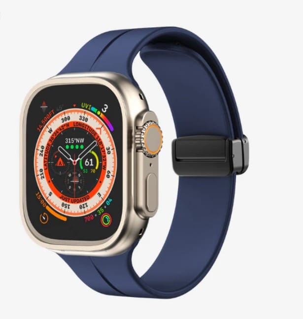 Kite - Soft Steel Magnetic Buckle Apple Watch Strap - Blue 45 MM