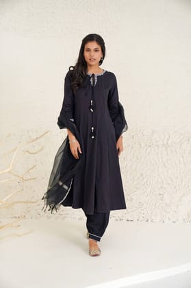 Olive Black Dupatta-Free Size / Olive Black