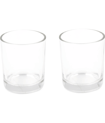 Green plant indoor Glasses Set of 2 PCS Glass Plain Shot Glasses 40 ml ( Pack of 2 ) Transparent