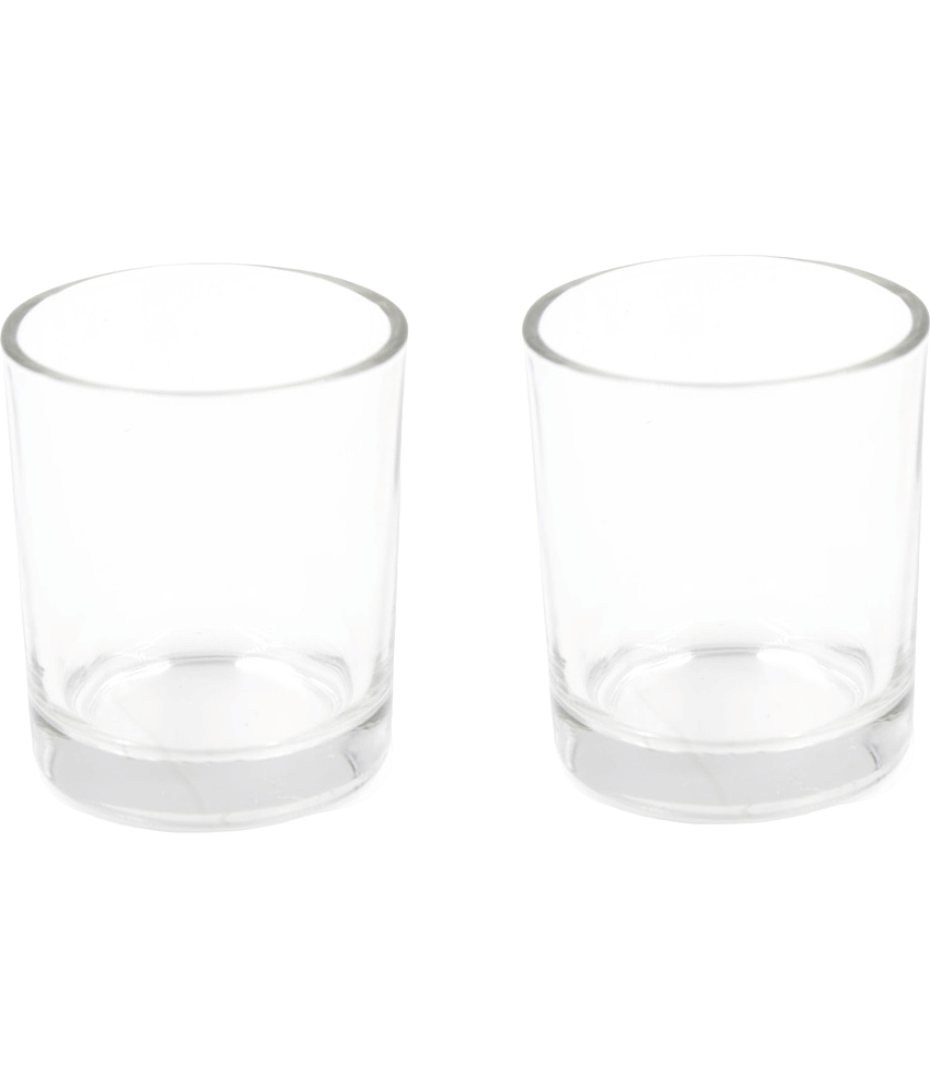 Green plant indoor Glasses Set of 2 PCS Glass Plain Shot Glasses 40 ml ( Pack of 2 ) Transparent
