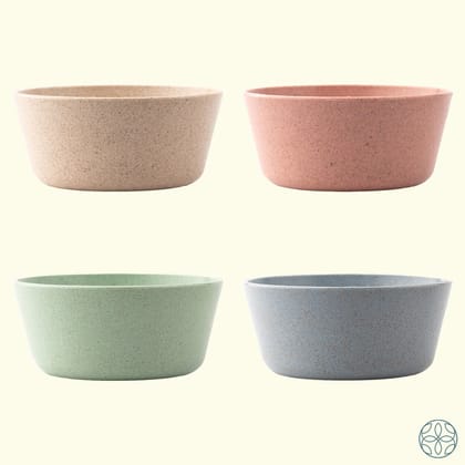 Rice Husk Curry Bowls-MULTI COLOR / OF 4