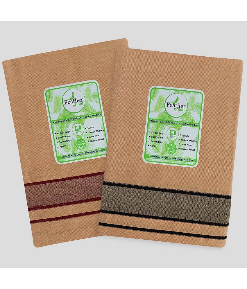 Feather Green - Multicolor Cotton Men's Lungi ( Pack of 2 )
